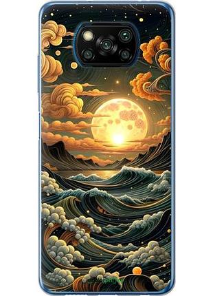 Чехол на xiaomi poco x3 арт волны сяоми поко х3