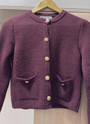 Стильний бордовий кардиган zara, розмір s