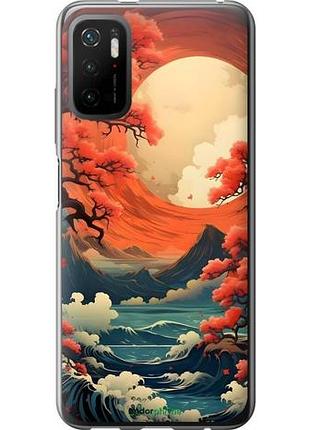 Чехол на xiaomi redmi note 10 5g природа японии сяоми редми ноут 10 5г