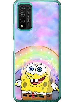 Чехол на huawei honor 10x lite спанч боб, sponge bob хуавей хонор 10х лайт