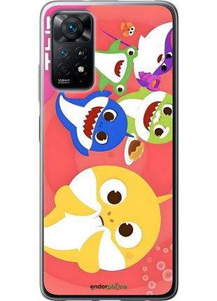 Чехол на xiaomi redmi note 11 бейби шаркс сяоми редми ноут 11