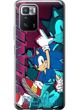 Чехол на xiaomi redmi note 10 pro 5g соник sonic сяоми редми ноут 10 про 5г