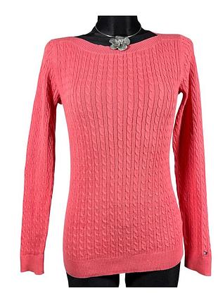 Вязаный коралловый джемпер tommy hilphiger vintage 2000s y2k