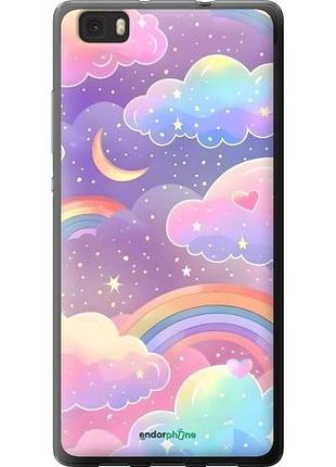 Чехол на huawei ascend p8 lite облака и радуга хуавей асценд п8 лайт