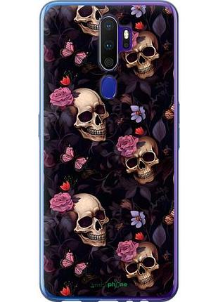 Чохол на oppo a5 2020 черепа та троянди
