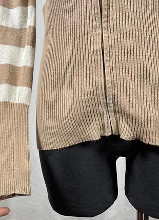 Винтажный вязаный джемпер guess в полоску на змейке vintage 2000s y2k с стразами 6