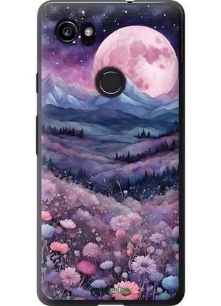 Чехол на google pixel 2 xl ночь луна арт гугл пиxeл 2 хл