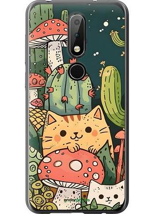 Чохол на nokia 6.1 plus коти гриби