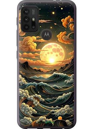 Чехол на motorola moto g10 арт волны моторола мото г10
