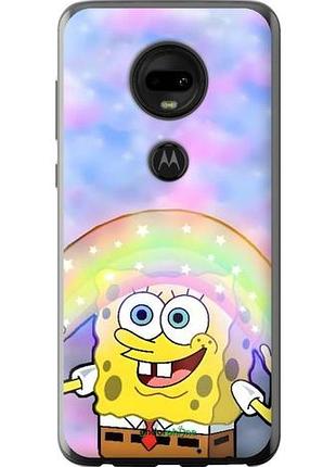 Чехол на motorola moto g7 спанч боб, sponge bob моторола мото г7