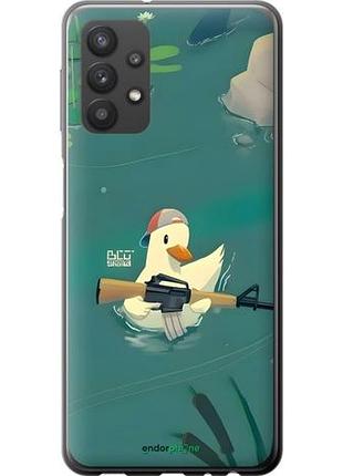 Чехол на samsung galaxy a32 a325f уточка с автоматом самсунг а32 а325ф
