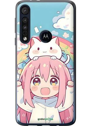 Чохол на motorola one macro дівчинка аніме веселка