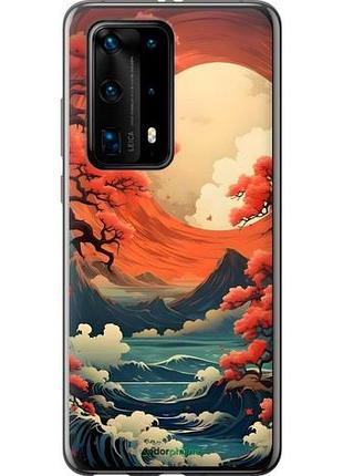 Чехол на huawei p40 pro plus природа японии хуавей п40 про плюс