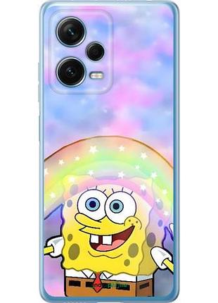 Чехол на xiaomi redmi note 12 pro+ 5g спанч боб, sponge bob сяоми редми ноут 12 про+ 5г