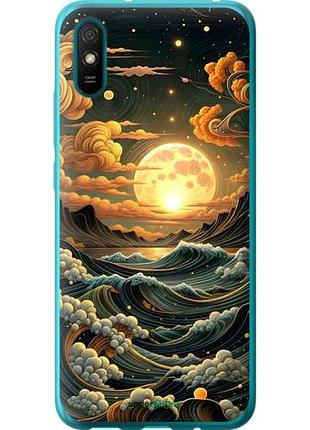 Чехол на xiaomi redmi 9a арт волны сяоми редми 9а