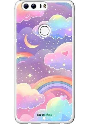 Чехол на huawei honor 8 облака и радуга хуавей хонор 8