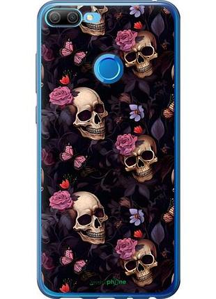 Чохол на huawei honor 9i черепа та троянди