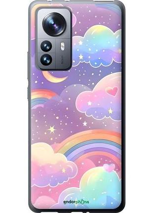 Чехол на xiaomi 12 pro облака и радуга сяоми 12 про
