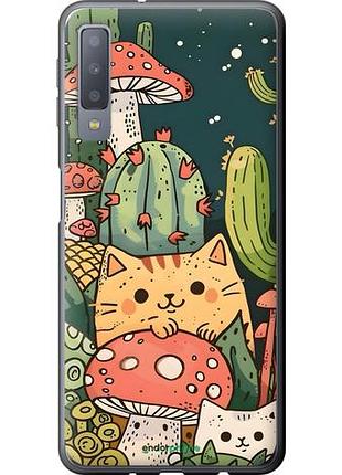Чехол на samsung galaxy a7 (2018) a750f коты грибы самсунг а7 (2018) а750ф
