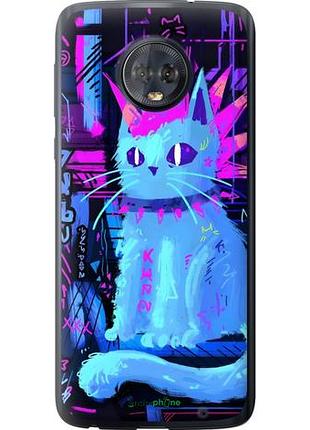 Чехол на motorola moto g6 plus кот панк
