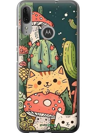 Чехол на motorola moto e6 plus коты грибы моторола мото е6 плюс