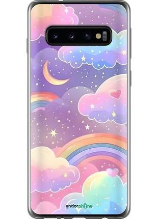 Чехол на samsung galaxy s10 облака и радуга самсунг с10