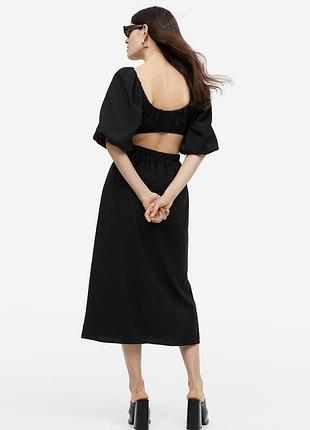 Чорна сукня міді h&m 3