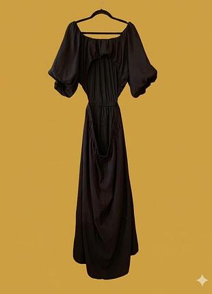 Чорна сукня міді h&m 5