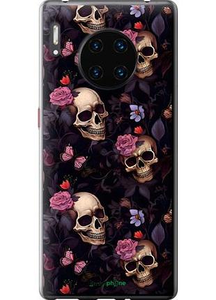 Чехол на huawei mate 30 pro черепа и розы хуавей мейт 30 про