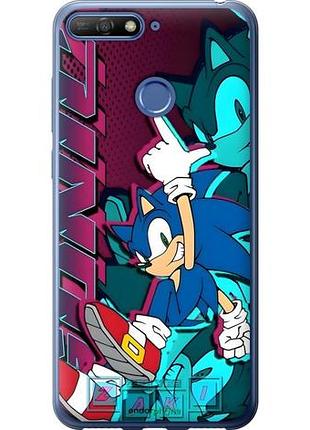 Чехол на huawei honor 7c соник sonic хуавей хонор 7с