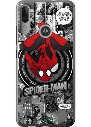 Чехол на motorola moto e6 plus человек паук, spiderman моторола мото е6 плюс