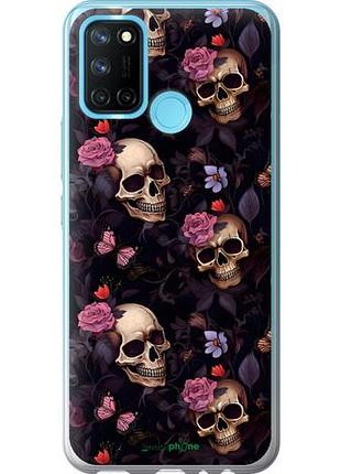 Чохол на realme c17 черепа та троянди