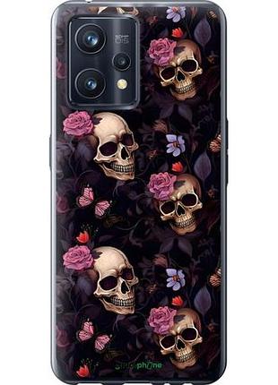 Чохол на realme 9 pro plus черепа та троянди