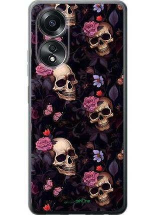 Чохол на oppo a58 4g черепа та троянди