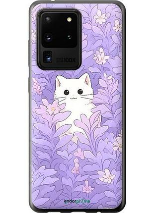 Чохол на samsung galaxy s20 ultra котик у квітах
