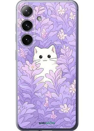 Чохол на samsung galaxy s24 plus котик у квітах