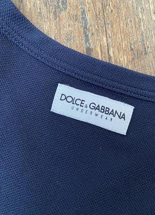 Брендовая винтажная эластичная футболка от d&amp;g dolce &amp; gabbana underwear made in italy navy blue оригинал y2k 4