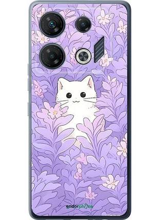 Чохол на infinix gt 10 pro котик у квітах
