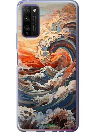 Чехол на huawei honor 30 lite арт волны