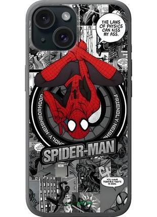 Чехол на iphone 15 человек паук, spiderman айфон 15