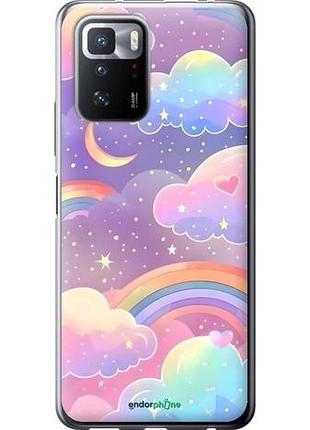 Чехол на xiaomi poco x3 gt облака и радуга сяоми поко х3 гт