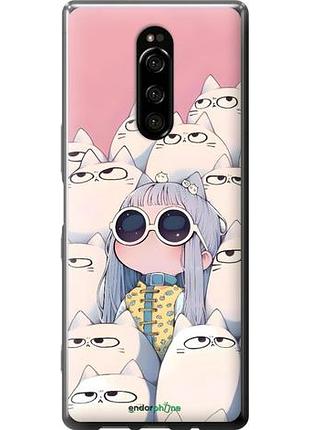 Чохол на sony xperia xz4 малюк з котами