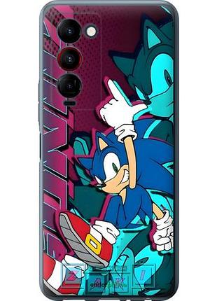 Чехол на tecno camon 18 premier соник sonic текно камон 18 примъер
