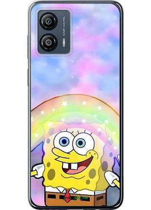 Чехол на motorola moto g53 спанч боб, sponge bob моторола мото г53