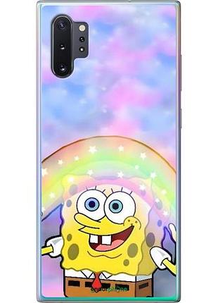 Чехол на samsung galaxy note 10 plus спанч боб, sponge bob самсунг ноут 10 плюс