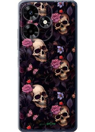 Чехол на infinix hot 30 черепа и розы инфикс хот 30