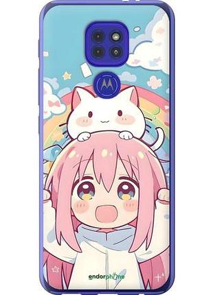 Чохол на motorola g9 play дівчинка аніме веселка