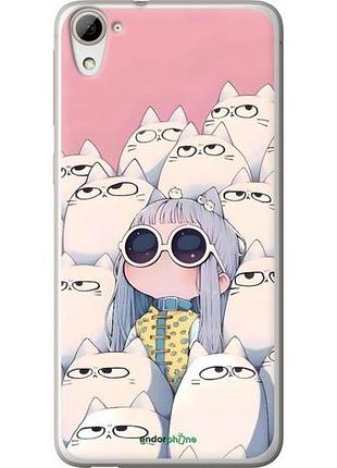 Чехол на htc desire 826 dual sim милая девочка и коты хтс дизайр 826 дуал сим