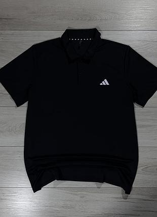 Новая черная спортивная футболка поло адидас adidas performance, xxl, оригинал