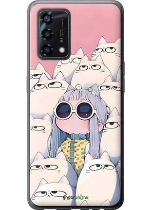 Чехол на oppo a95 милая девочка и коты оппо а95